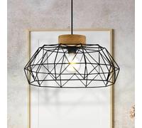 EGLO Lámpara colgante Padstow pantalla jaula y madera