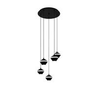 Eglo Lámpara colgante Perpigo de 5 luces, lámpara suspendida de acero negro