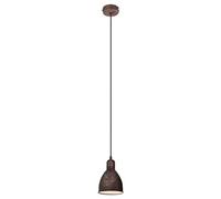 Eglo Lámpara colgante Priddy 1, lámpara colgante vintage de una luz con diseño industrial, lámpara retro de acero, color: cobre antiguo, casquillo: E27