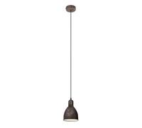 Eglo Lámpara colgante Priddy 1, lámpara colgante vintage de una luz con diseño industrial, lámpara retro de acero, color: cobre antiguo, casquillo: E27