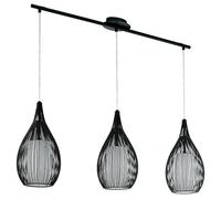 Eglo Lámpara colgante Razoni, lámpara de techo de 3 luces, MateriaL acero, cristaL satinado, color negro, portalámparas E27