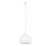 Eglo Lámpara colgante Roccaforte, 1 luz, lámpara suspendida de acero, color blanco, casquillo E27, diámetro 30 cm