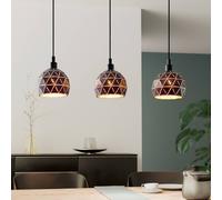 EGLO Lámpara colgante Roccaforte, negro/dorado, metal, 75 cm de largo, E14 True