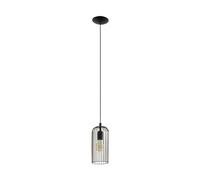 Eglo Lámpara colgante Roccamena, 1 luz estilo vintage, lámpara retro de acero, color negro y cobre, casquillo E27