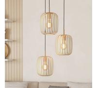 EGLO Lámpara colgante Romazzina, Ø 46 cm, color arena, 3 luces, acero