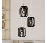EGLO Lámpara colgante Romazzina, Ø 46 cm, negra, 3 luces, acero