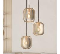 EGLO Lámpara colgante Romazzina, Ø 46 cm, color arena, 3 luces, acero