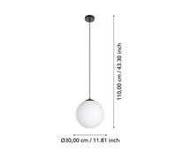 EGLO Lámpara colgante Rondo 3, Ø 30cm, negro