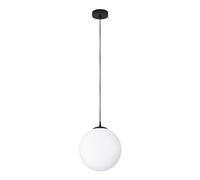 Eglo Lámpara colgante Rondo, iluminación de techo para comedor, metal plateado y bola de vidrio opal mate blanco, casquillo E27, Ø 30 cm