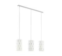 EGLO Lámpara colgante Ronsecco, lámpara suspendida moderna de 3 luces | lámpara de techo de acero blanca, lámpara para comedor y salón con casquillo E27