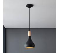 EGLO Lámpara colgante Sabinar, 1 luz, negra, Ø 18 cm