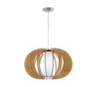 Eglo Lámpara colgante Stellato 1, 1 luz vintage, acero, madera y vidrio