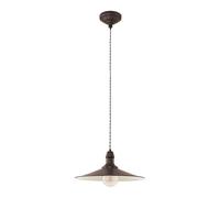 Eglo Lámpara colgante Stockbury, lámpara suspendida industrial vintage retro, lámpara de techo de acero en marrón antiguo y beige, lámpara para mesa de comedor y salón, casquillo E27, Ø 36 cm