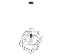Eglo Lámpara colgante Straiton, lámpara vintage industrial de acero negro, 1 luz, para comedor y salón, con casquillo E27, Ø 51,5 cm
