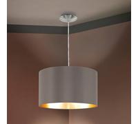 EGLO Lámpara colgante textil Maserlo, capuchino, 38 cm