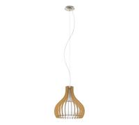 Eglo Lámpara colgante Tindori, 1 luz, vintage, acero, madera y vidrio