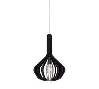 Eglo lámpara colgante Velasco para comedor, luminaria para sala y comedor, iluminador de madera y metal en negro, luz con casquillo E27