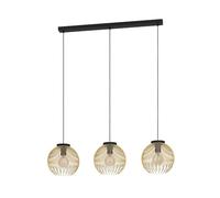EGLO Lámpara colgante Venezuela, negro/oro, 3 luces