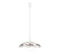 Eglo Lámpara colgante Vetro, lámpara suspendida con cable en espiral | altura ajustable, lámpara colgante clásica, lámpara de comedor de vidrio esmerilado, plástico, blanco, lila, negro, E27