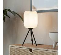 EGLO Lámpara de mesa Belgrave, altura 44 cm, blanco/negro, metal/papel