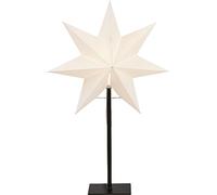 EGLO Lámpara de mesa con estrella de Navidad | estrella decorativa 3D iluminada de papel con base metálica, lámpara de mesa navideña en negro y blanco con cable, E14, 55 cm