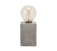 Eglo Lámpara de mesa de un foco Prestwick, lámpara vintage de mesa, industrial, retro, luz de cabecera de concreto en gris, lámpara con interruptor, portalámparas E27