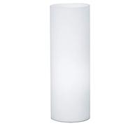 Eglo Lámpara de mesa Geo, luz de mesa de 1 llama, lámpara de cabecera de cristal, color blanco, cristaL Opas-matt, zócalo E27, incl interruptor