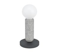 Eglo Lámpara de mesa Giaconecchia, lámpara vintage de una luz, lámpara | de noche de acero y terrazo, lámpara de salón en antracita y gris, con interruptor, casquillo E27