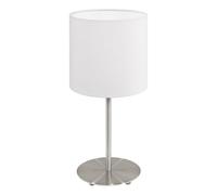 Eglo Lámpara de mesa Pasteri, lámpara de mesa textil de una luz, lámpara