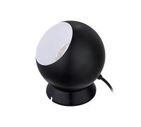 Eglo Lámpara de mesa Petto 1, iluminación redonda de noche con pantalla, luz de bola metálica en negro-blanco, incluye bombilla GU10 foco cálida, 13,5 cm