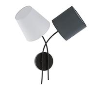 Eglo Lámpara de pared Almeida, aplique textil de 2 luces, material: acero, tela, colores: negro, antracita, blanco, casquillo: E14