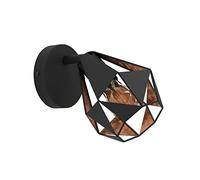 EGLO lámpara de pared Carlton 7, candil de interior, candelabro con punto giratorio, luminaria de pasillo de metal en negro y cobre, luz de pared con casquillo E27