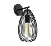 Eglo Clevedon iluminación de pared Apto para uso en interior Negro E27, Lámpara, Cepillado, 1 bombilla, s, E27, Negro