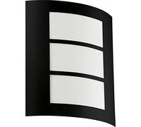 Eglo Lámpara de pared de exterior City, lámpara de exterior de 1 llama, lámpara de pared de acero galvanizado en negro y plástico en blanco, lámpara de exterior E27, IP44