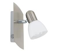 Eglo Lámpara de pared Enea, aplique, foco de pared de metal en níquel mate