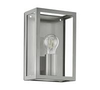 Eglo Lámpara de pared exterior Alamonte, lámpara exterior de una luz | aplique de acero inoxidable, color: plata, vidrio: transparente, casquillo: E27, IP44