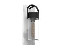 Eglo lámpara de pared exterior Carraro, iluminación exterior para fachada, aplique de pared con efecto hormigón, luz de pared metálica en negro y gris, vidrio transparente, casquillo E27, IP44