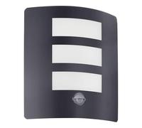 Eglo lámpara de pared exterior Rosada-E, luz con sensor de movimiento, acero galvanizado negro y plástico blanco, casquillo E27, IP44