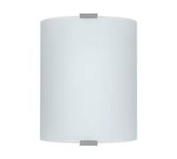 Eglo Lámpara de pared Grafik, lámpara de techo clásica de una luz, aplique | de metal y vidrio esmerilado, lámpara de techo en plata y blanco, lámpara para salón y pasillo con casquillo E27, largo 18 cm