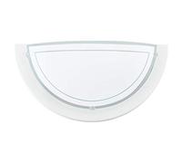 Eglo Lámpara de pared Planet 1, lámpara led de interior de acero y cristal, lámpara de salón en blanco y transparente, casquillo E27