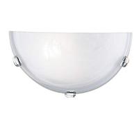 Eglo Lámpara de pared Salome, 1 luz, clásica, interior, metal | y vidrio alabastro, salón, cromada, blanca, lámpara de pasillo semiredonda con casquillo E27