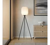 EGLO Lámpara de pie Belgrave, altura 141,5 cm, blanco/negro, metal