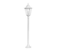 Eglo NAVEDO Alumbrado de sobremuro/pie para exterior Blanco E27 (Alumbrado de sobremuro/pie para exterior, Blanco, Aluminio, Vidrio, IP44, Entrada, Jardín, Patio, Transparente)