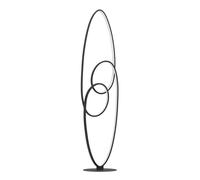 Eglo Lámpara de pie LED Gianella, diseño para salón, iluminación curva de metal negra, luz cálida, 120,5 cm