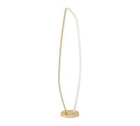 Eglo Lámpara de pie LED Vallerosa, diseño para salón, iluminación curva, metal latón cepillado, luz cálida, 128,5 cm