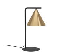 Eglo lámpara de sobremesa Narices, de luz única minimalista, iluminación de cabecera de metal, latón cepillado, oro, negro, con interruptor, casquillo E27