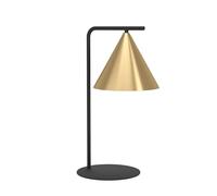 Eglo lámpara de sobremesa Narices, de luz única minimalista, iluminación de cabecera de metal, latón cepillado, oro, negro, con interruptor, casquillo E27