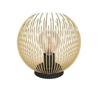 Eglo lámpara de sobremesa Venezuela, lámpara de mesilla redonda, lámpara de sobremesa de alambre de metal en dorado y negro, lámpara decorativa para dormitorio y salón, casquillo E27