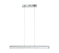 Eglo Lámpara de suspensión LED de cristal CARDITO 1, lámpara colgante, lámpara suspendida de aluminio y acero cromado, vidrio cristal claro, regulación táctil, tono de blanco ajustable