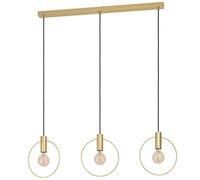 Eglo lámpara de suspensión Manizales, iluminación colgante de 3 luces minimalista, luz colgante de metal en latón, lámpara de mesa de comedor, casquillo E27
